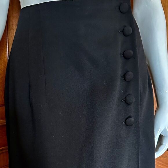 Black Maxi Skirt High Waist Button Front Wrap Skirt Size 12 • NEW WITH TAGS • - Picture 3 of 11
